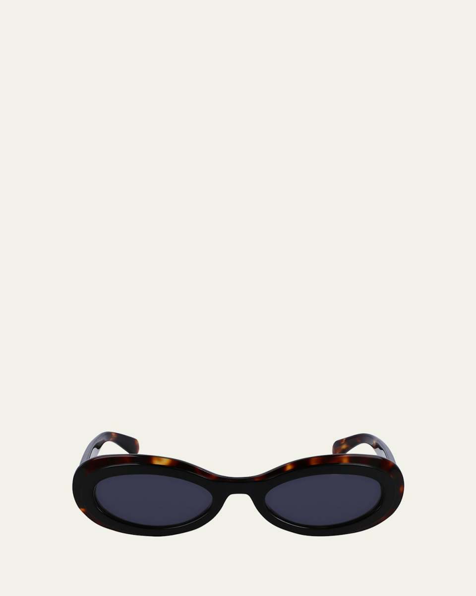 Classic Logo Acetate Oval Sunglasses